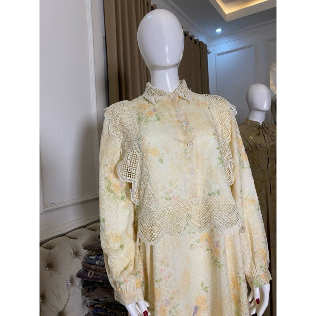 maxi dress Katun bordir anggun cantik