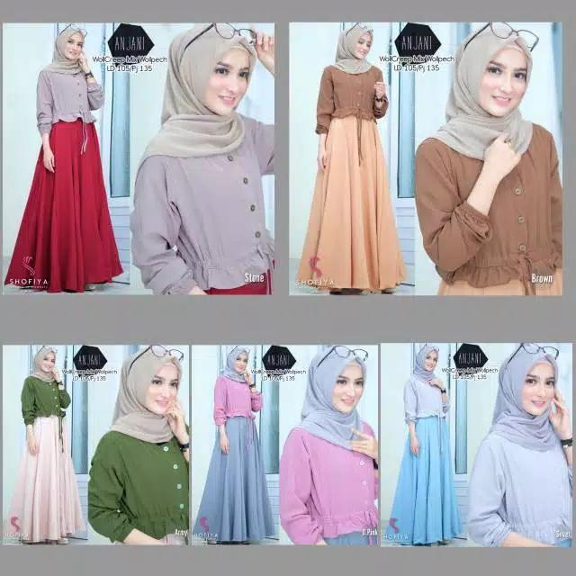 Anjani dress baju gamis pakaian wanita fashion muslim