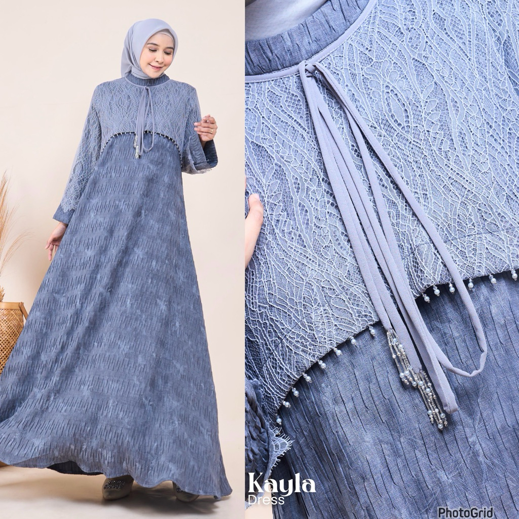 KAYLA DRESS GAMIS PREMIUM BY MAREVI/Gamis std jumbo/koleksi lebaran 2026