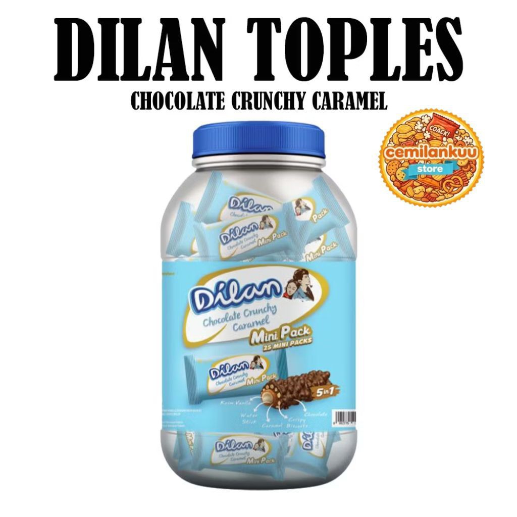 Dilan Toples Mini Pack Cemilan Coklat Kriuk 25 pcs [ecer]