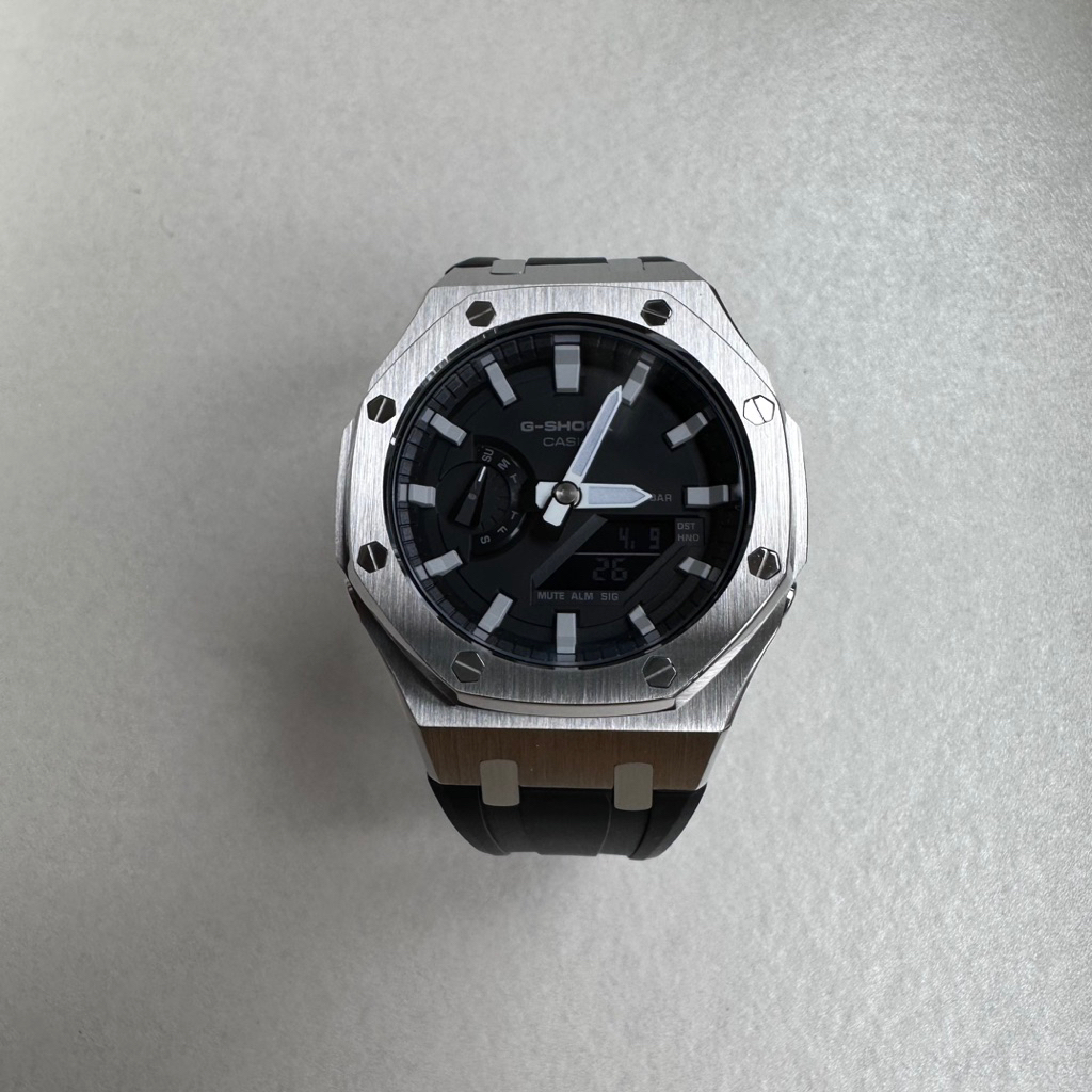 casio ap casio oak silver casio gshock ga2100 custom silver steel gen 3 casio g-shock ga-2100 origin