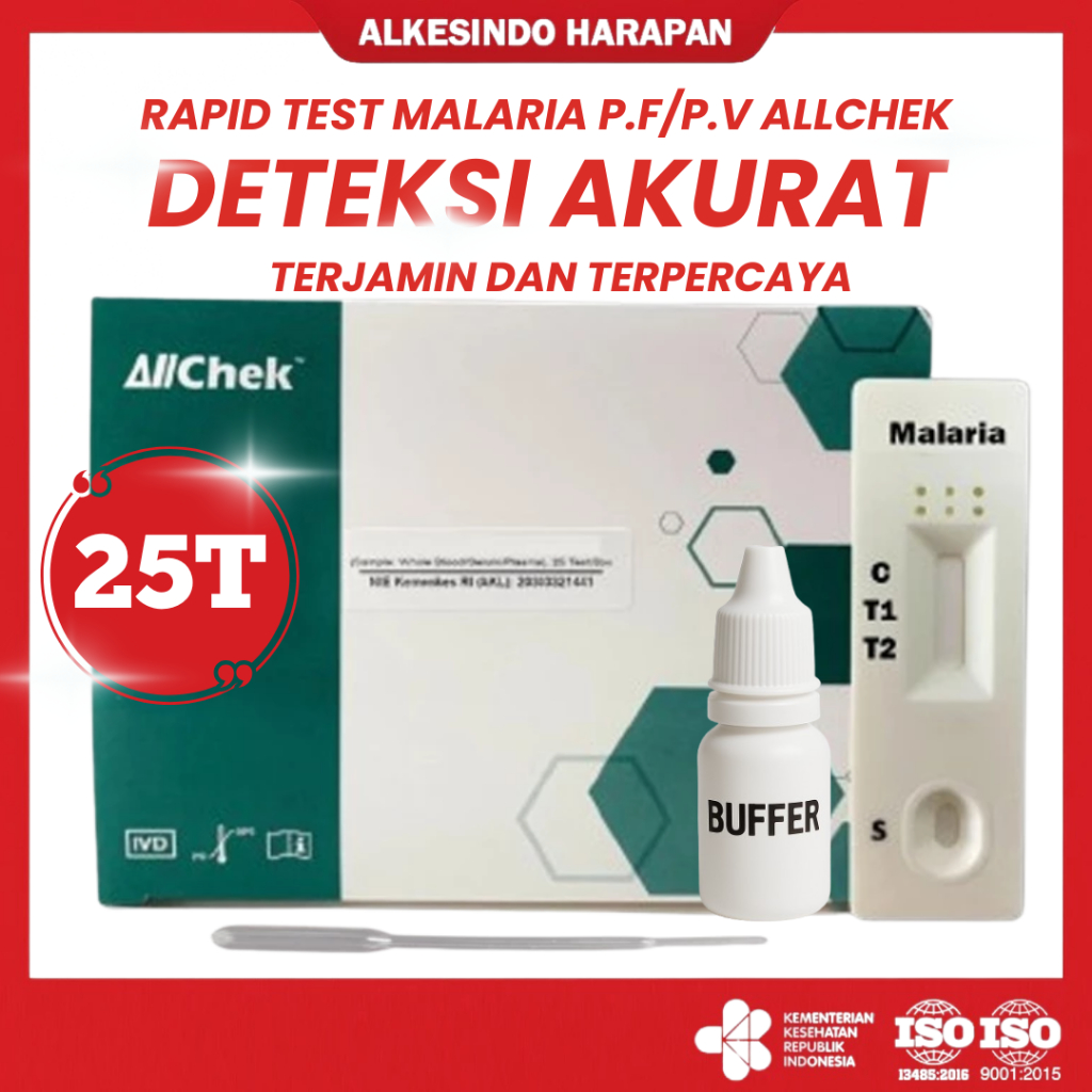 Allchek Rapid Test Malaria Pf/Pv – Alat Tes Malaria Blood Test Kit Isi 25