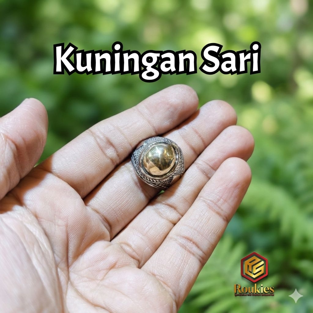 Cincin Batu Bahan Kuningan Sari Asli Ring Alpaka