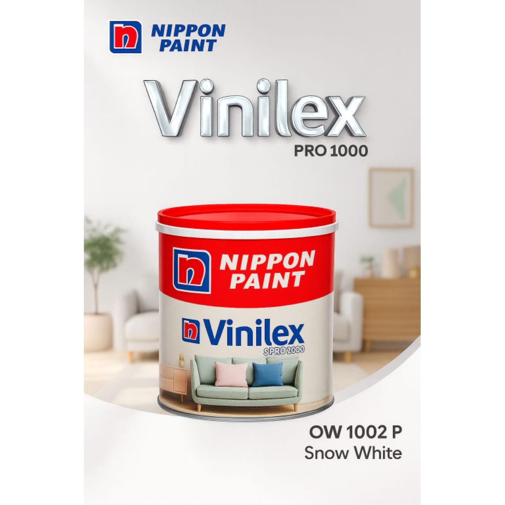 Cat Tembok Interior Nippon Paint Vinilex Pro 1000 OW 1002P Snow White