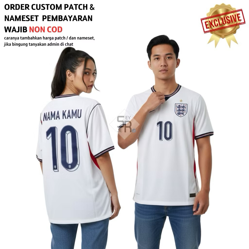 Jersey Inggris Home World Cup 2026 2027 Grade Original - Jersey Inggris Piala Dunia High Quality
