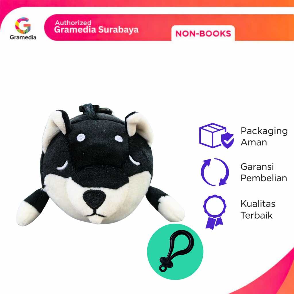 Gramedia Surabaya -SEULGI DOG SHIBA MINI SP 5 BLACK KEYRING PLASTIC