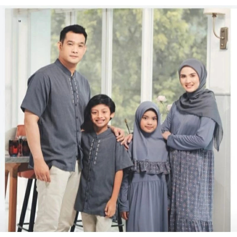 ELZATTA Baju Koko Anak Sarimbit Kanawa Lengan Pendek