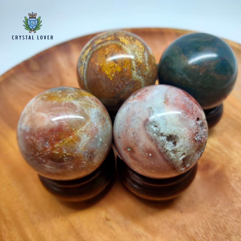 Crystal Sphere Natural Polished – Dream Amethyst, Bloodstone, Pink Amethyst, Pink Ame Premium