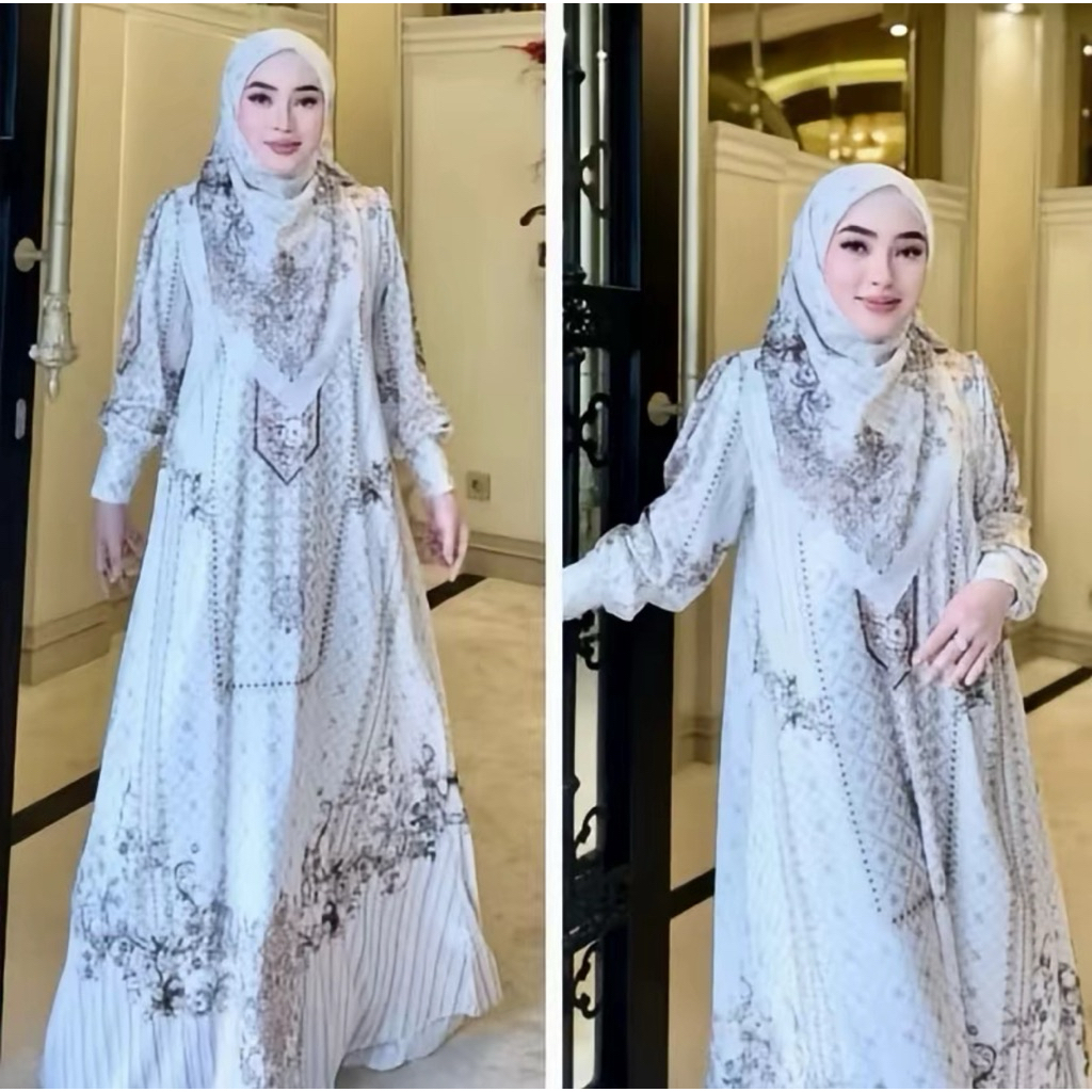 DRESS SET HIJAB TILE SHELLASAUKIA ORIGINAL