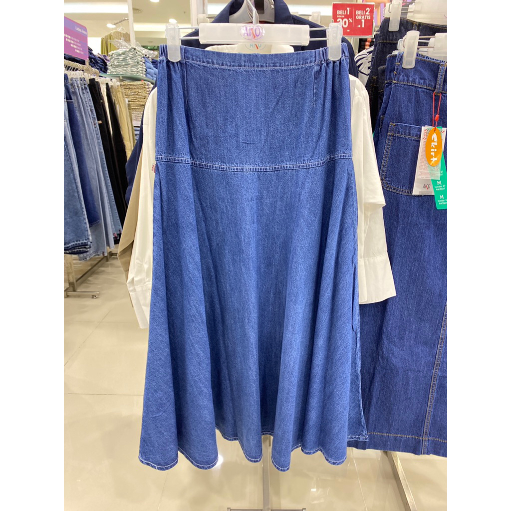 rok jeans model klok merk ako ori matahari