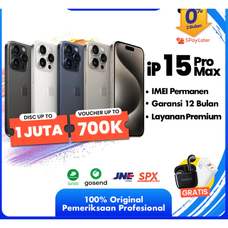 iPhone 15 Pro Max ex iBox Beacukai IMEI Permanen Garansi 6 Bln 100% Original Second iPhone FULLSET 1