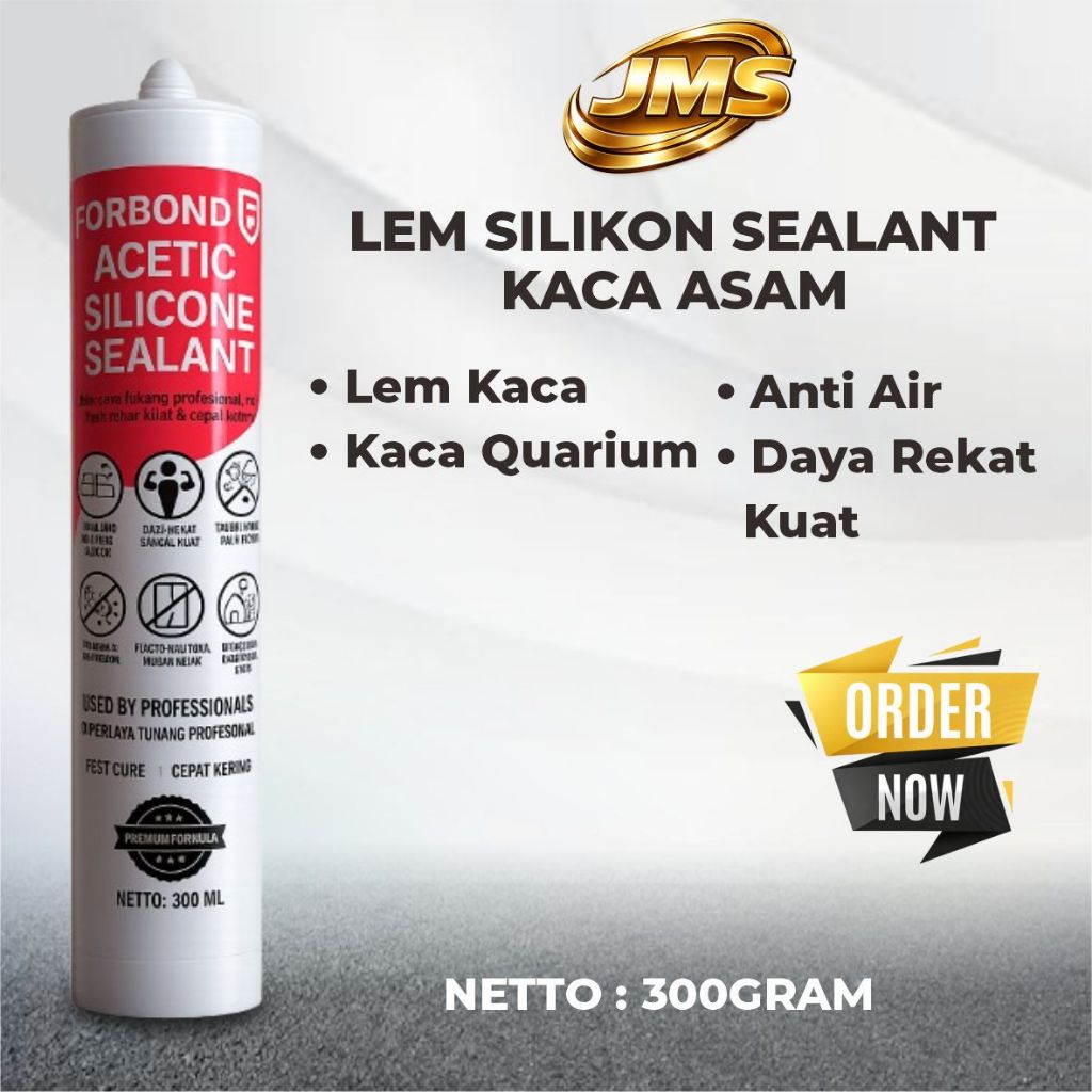 Lem Sealant Kaca Asam 300 Gram /Lem Sealant Kaca Bening Putih Hitam / Lem Aquarium Sealant / Lem Bot