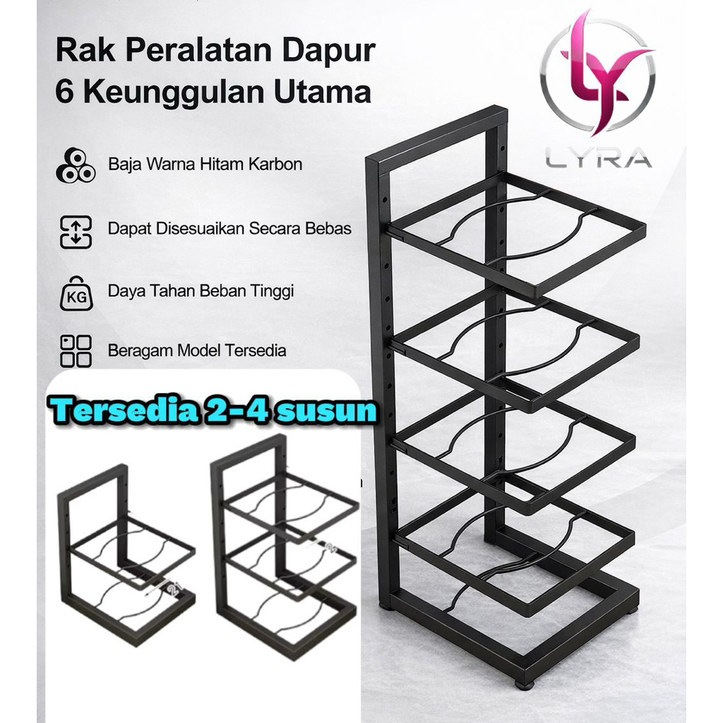 Rak Panci Susun Stainless Rak Piring Wastafel Bawah Wastafel Rak Pot Rack Adjustable Rak Dapur Stain