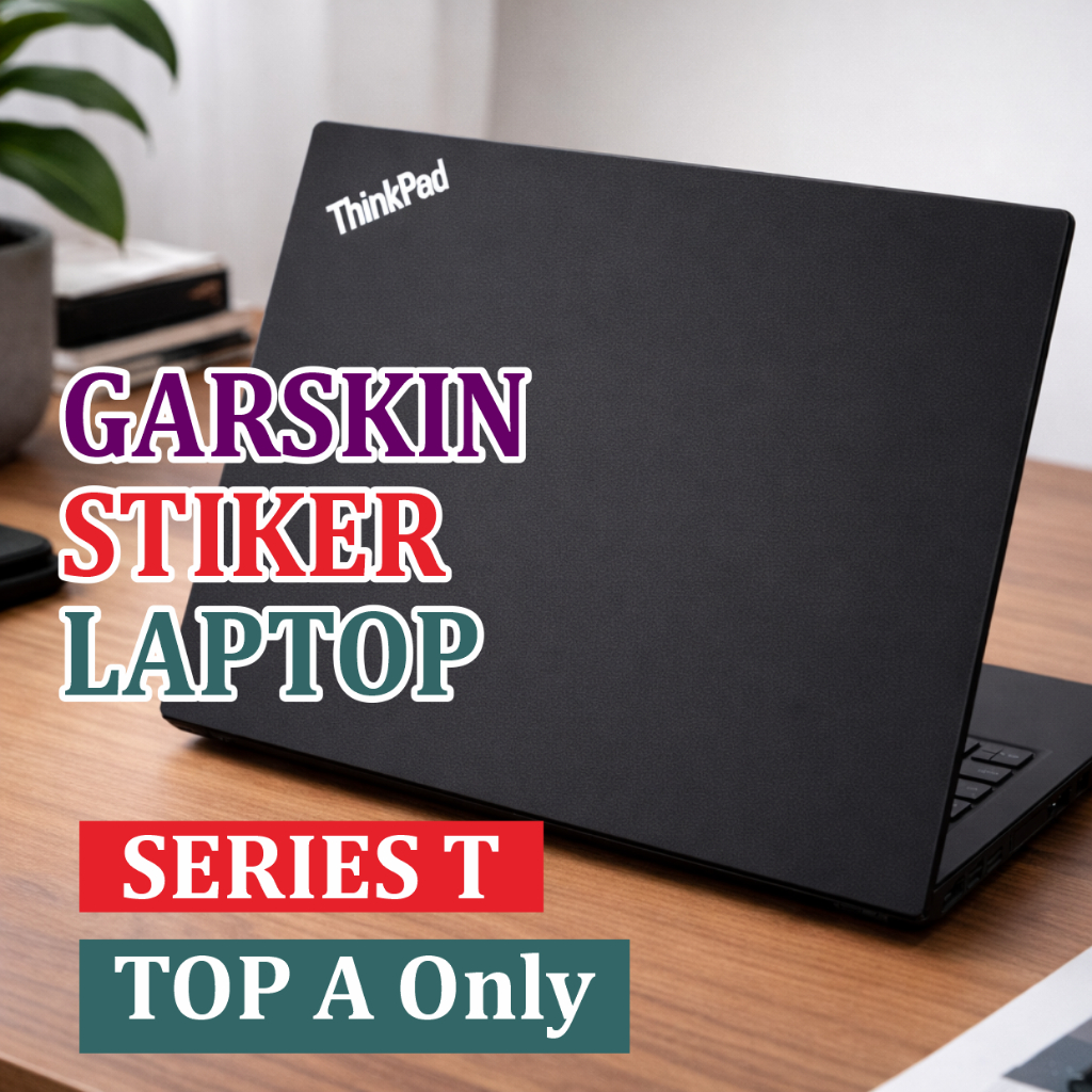 Garskin Laptop Lenovo Series T, Top A only hitam doff