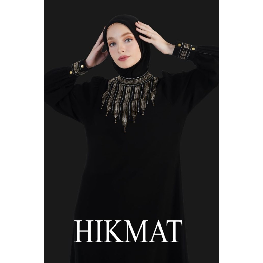 ABAYA HIKMAT D1127 BLACK ORIGINAL HIKMAT FASHION
