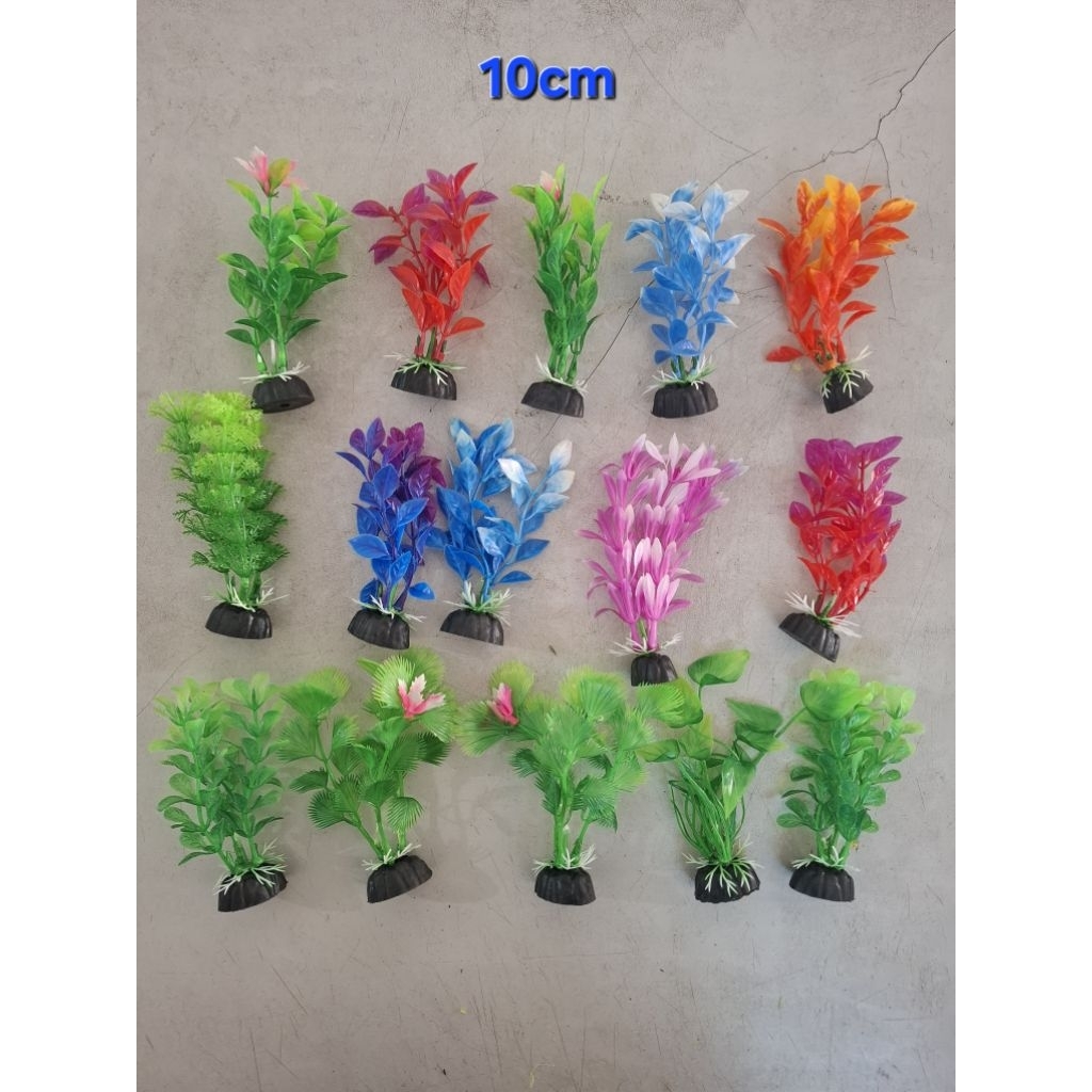 tanaman hias plastik aquarium 10cm/20cm random 1pcs