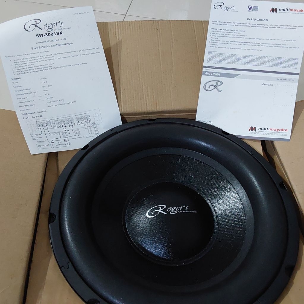 dijual sub woofer 12" Rogers SW-300.1SX by alpine