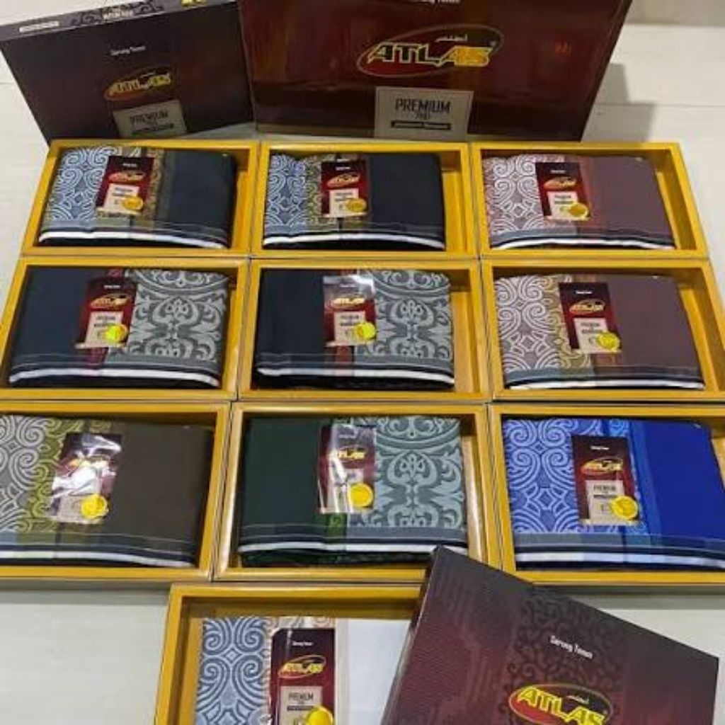 Sarung Atlas Premium 790 Jacquard Songket Gold
