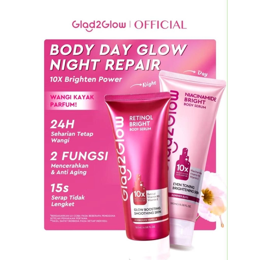 Glad2Glow Niacinamide Bright Body Serum - Glad2Glow Retinol Bright Body Serum