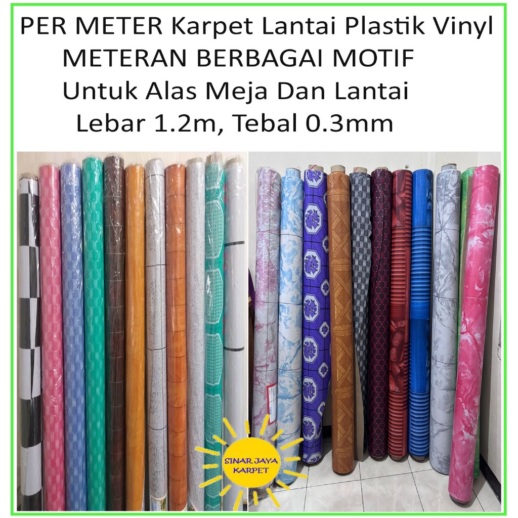 PER METER Karpet Lantai Plastik Vinyl METERAN BERBAGAI MOTIF (METERAN)