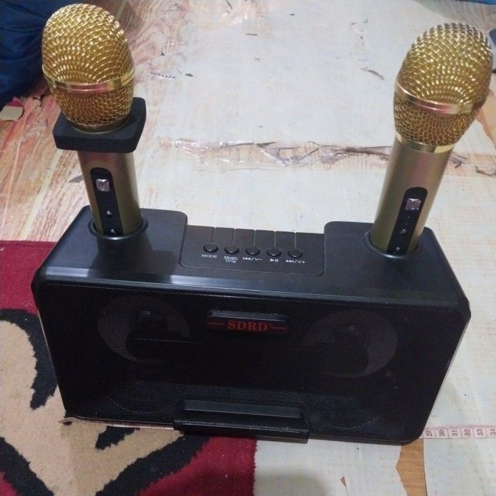 Speaker Karaoke Portable SDRD dengan 2 Mikrofon