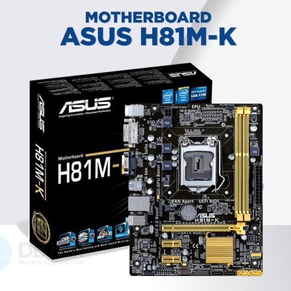 Motherboard Asus h81m-k socket lga 1150 gen 4 - mobo h81 b85 bekas normal