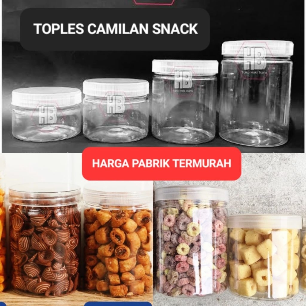 Wadah Toples Plastik TERMURAH Silinder Bening Transparan | Lodong Wadah tempat snack krupuk | Jar Wa