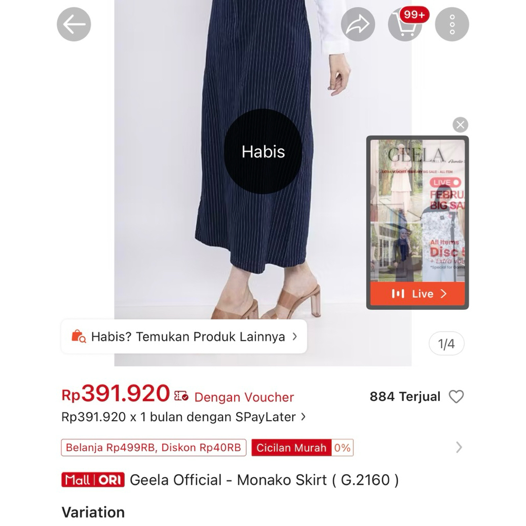 PRELOVED ROK GEELA 3XL