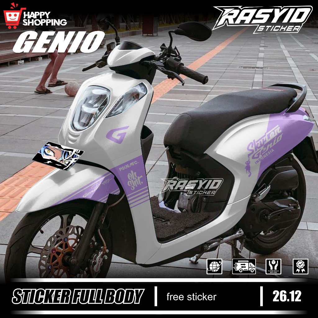 Terbaru Sticker Decal Full Body Motor Honda Genio Tahun 2019 2020 2021 2022 2023 2024 2025 Sticker F