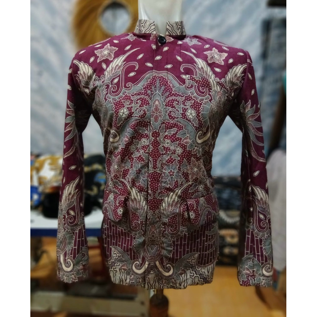 jasko batik nirwana maroon jasko keren jasko premium motif baru anak muda jasko basofi mewah