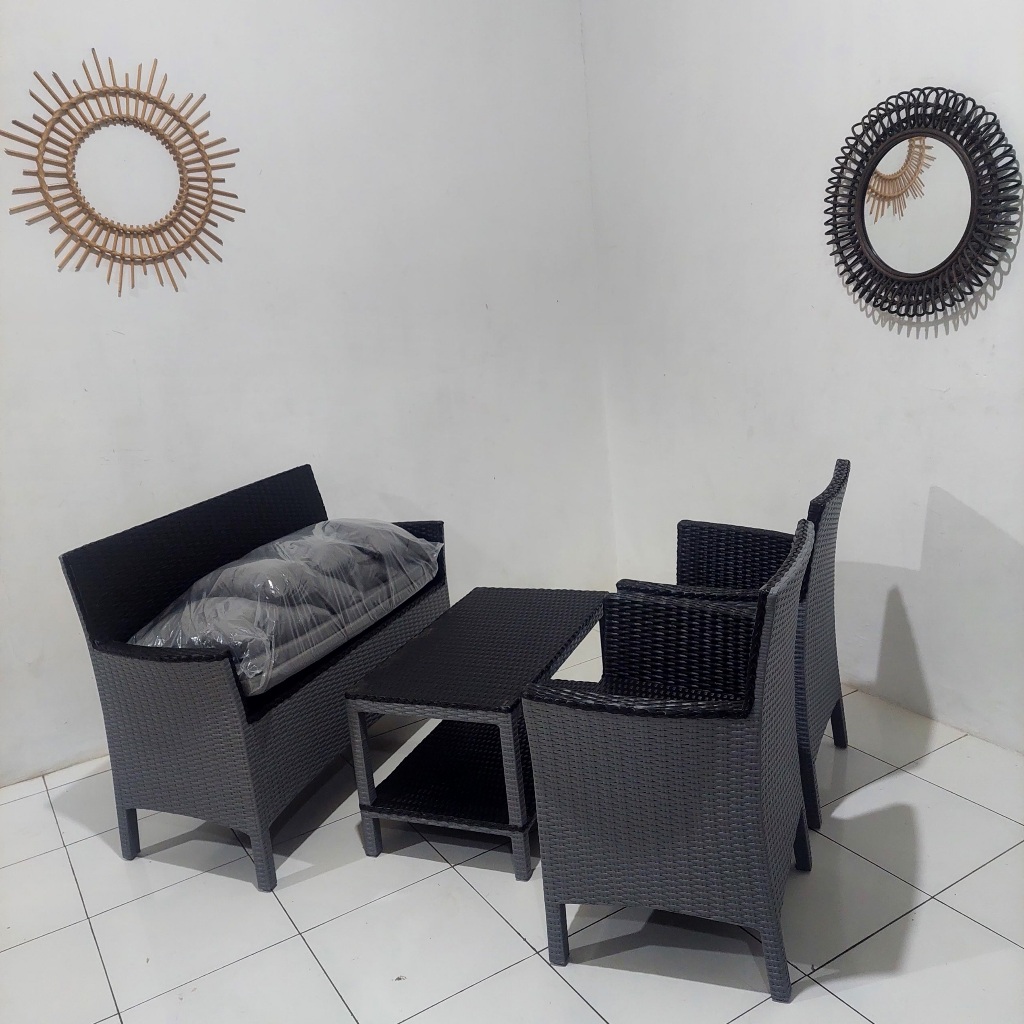 UWAIS ALQORNI Sofa Tamu Hawai 211 Rotan Sintetis - Set Kursi Hawai Minimalis