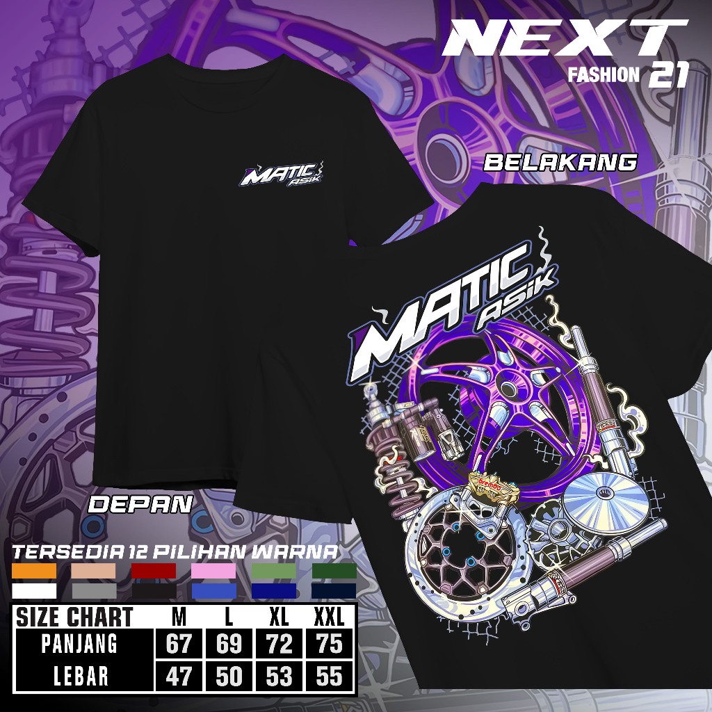 Kaos Distro Motif Matic Asik Matic Gank Kaos Unisex Kaos Matic Gank Atasan Pria Wanita