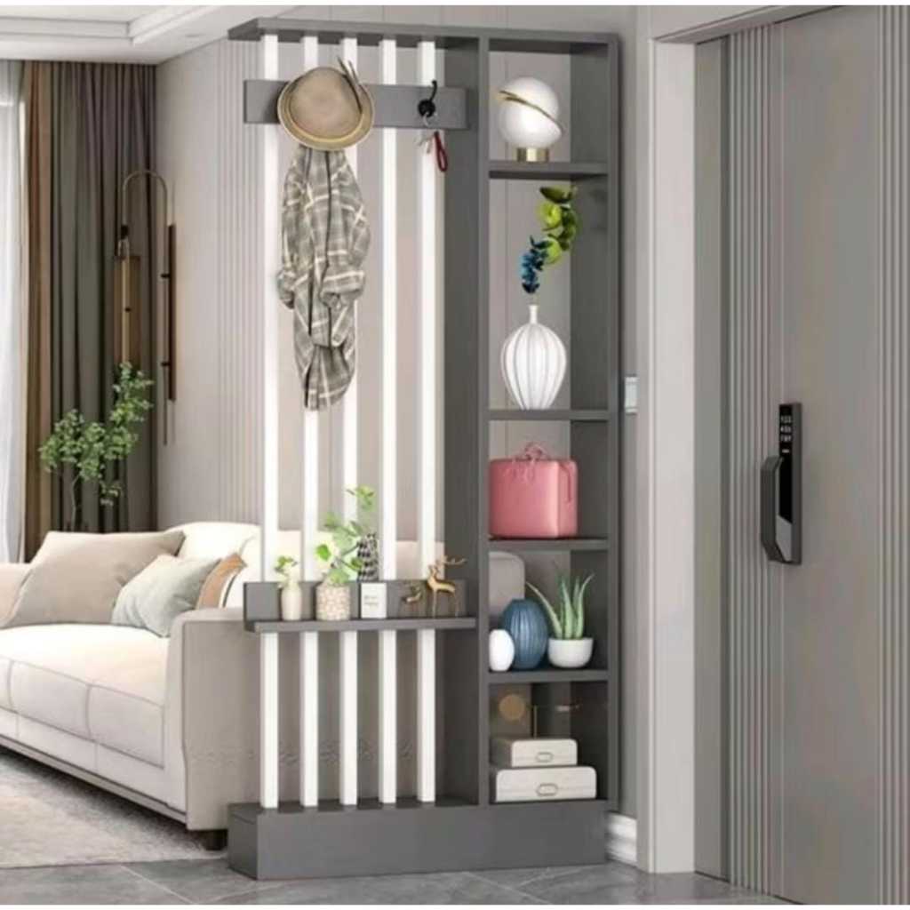 Rak Partisi Penyekat Ruangan Minimalis Tinggi | Sekat Ruang Tamu Modern 100 x 20 x 200 cm