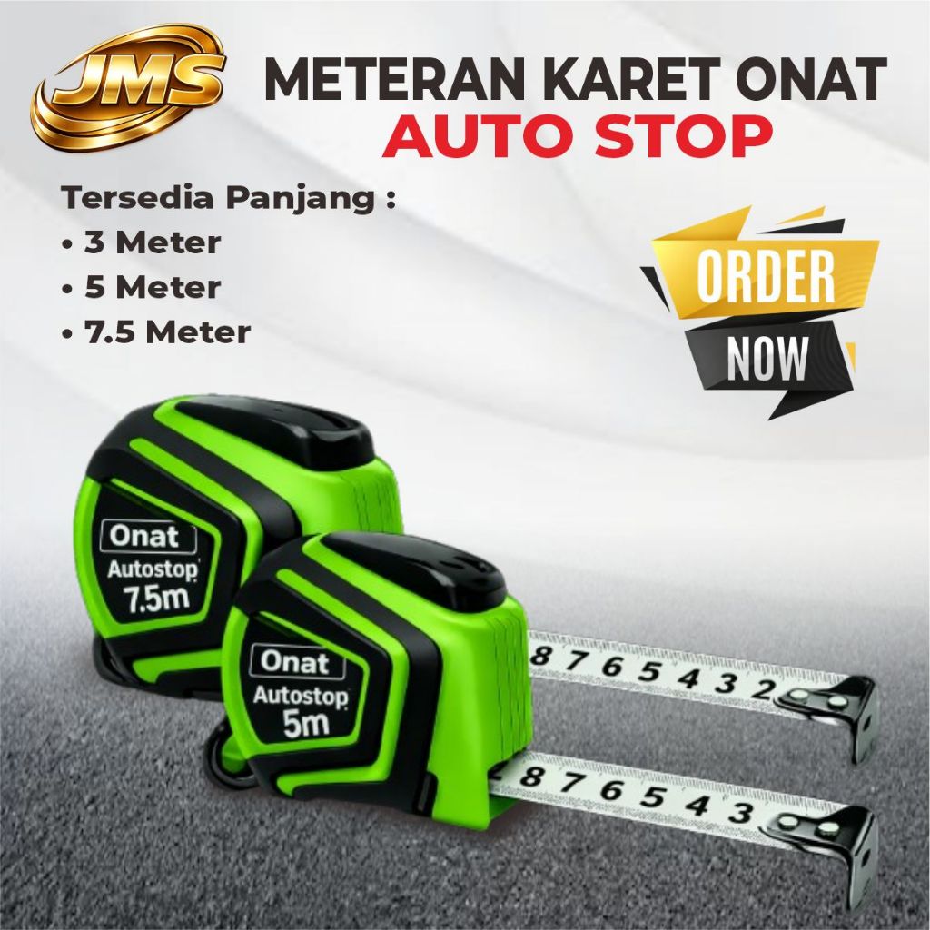 Meteran Karet Autostop Onat / Meteran Karet Tukang / Meteran Measuring / Measuring Tape / Alat Ukur 