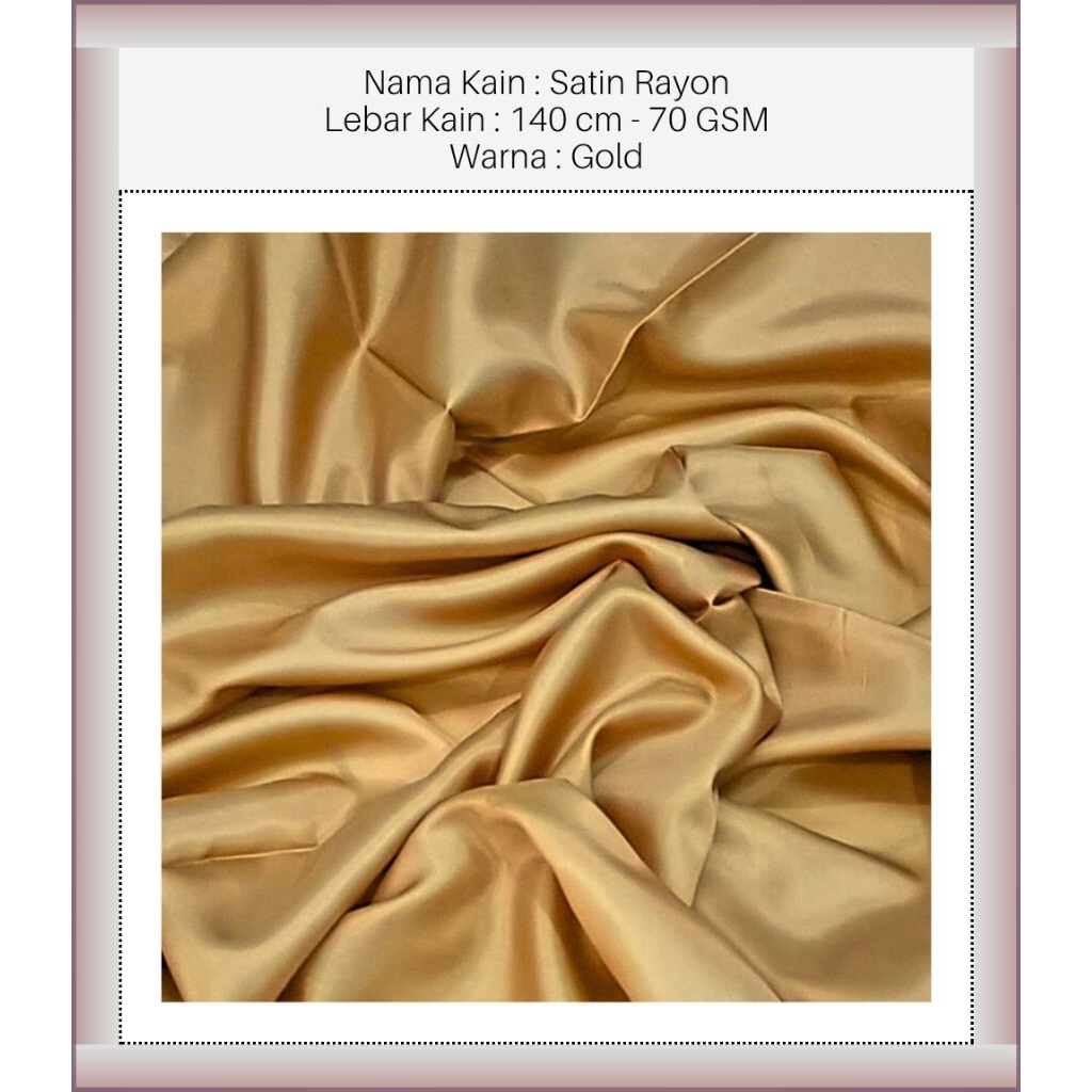 MAURA ATHALYA™ - BRB - Gold - Satin Fabric - Kain Satin - Rayon Fabric - Kain Rayon - Satin Rayon Fa