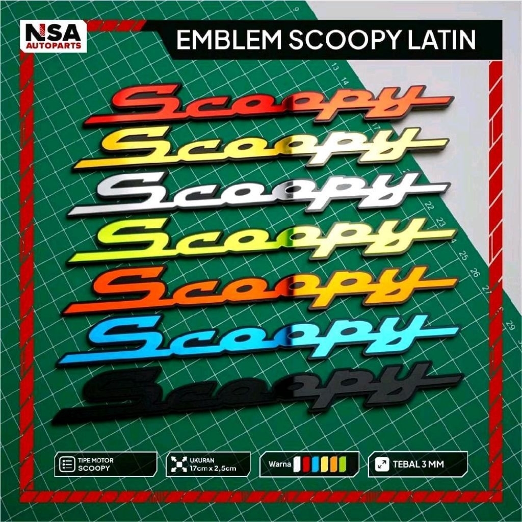 [ Paket 2pcs ORI NSA ] STIKER TIMBUL SCOOPY EMBLEM SCOOPY FI 2018 2021 2022 2023 TIMBUL 3D MENGKILAP