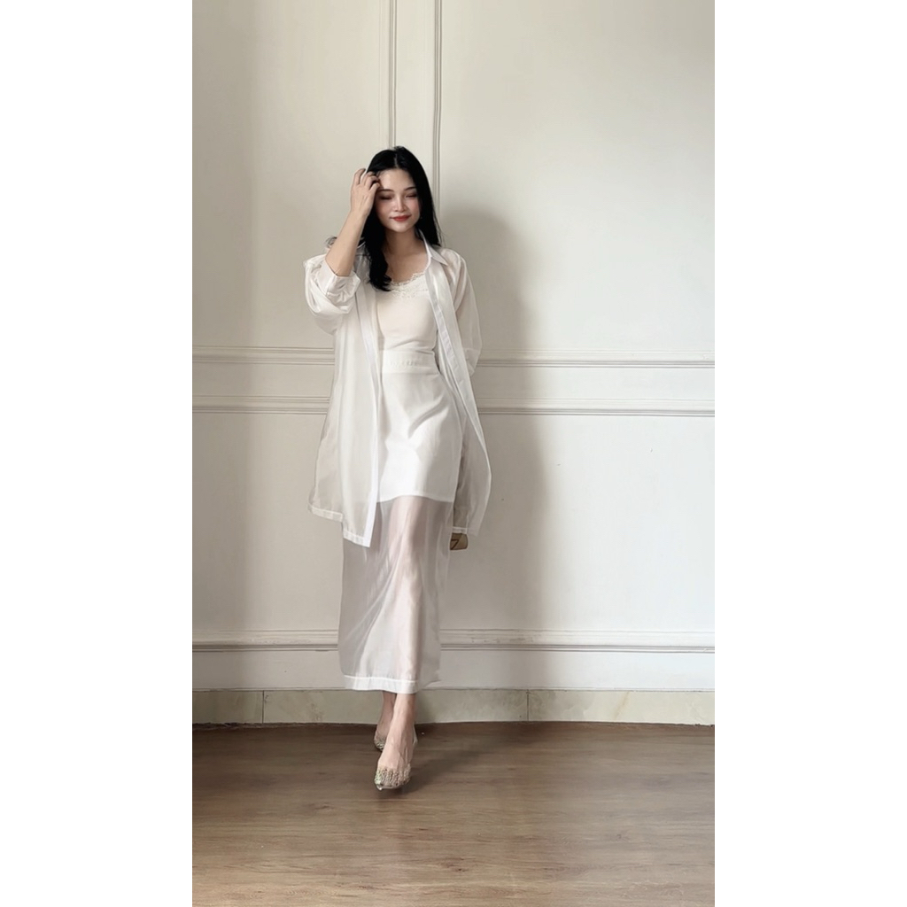 TIMMY SET / KEMEJA SHEER / ROK SHEER