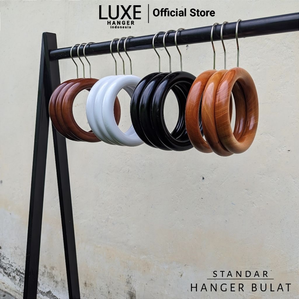 STANDAR HANGER - hanger kayu bulat hanger hijab