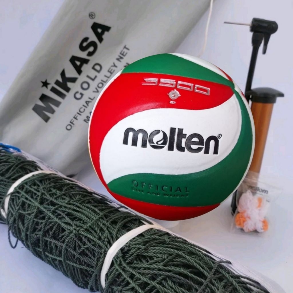 1 Set Bola Voli Paket Murah Net & Bola Voli Volley Size 5 Berkualitas Bagus