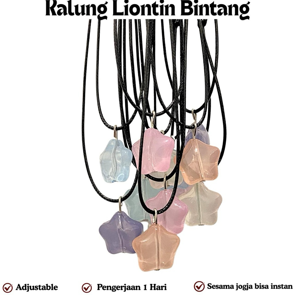 KALUNG STAR PRIA WANITA / KALUNG LIONTIN BINTANG / KALUNG CHOKER UNISEX FASHION AESTHETIC