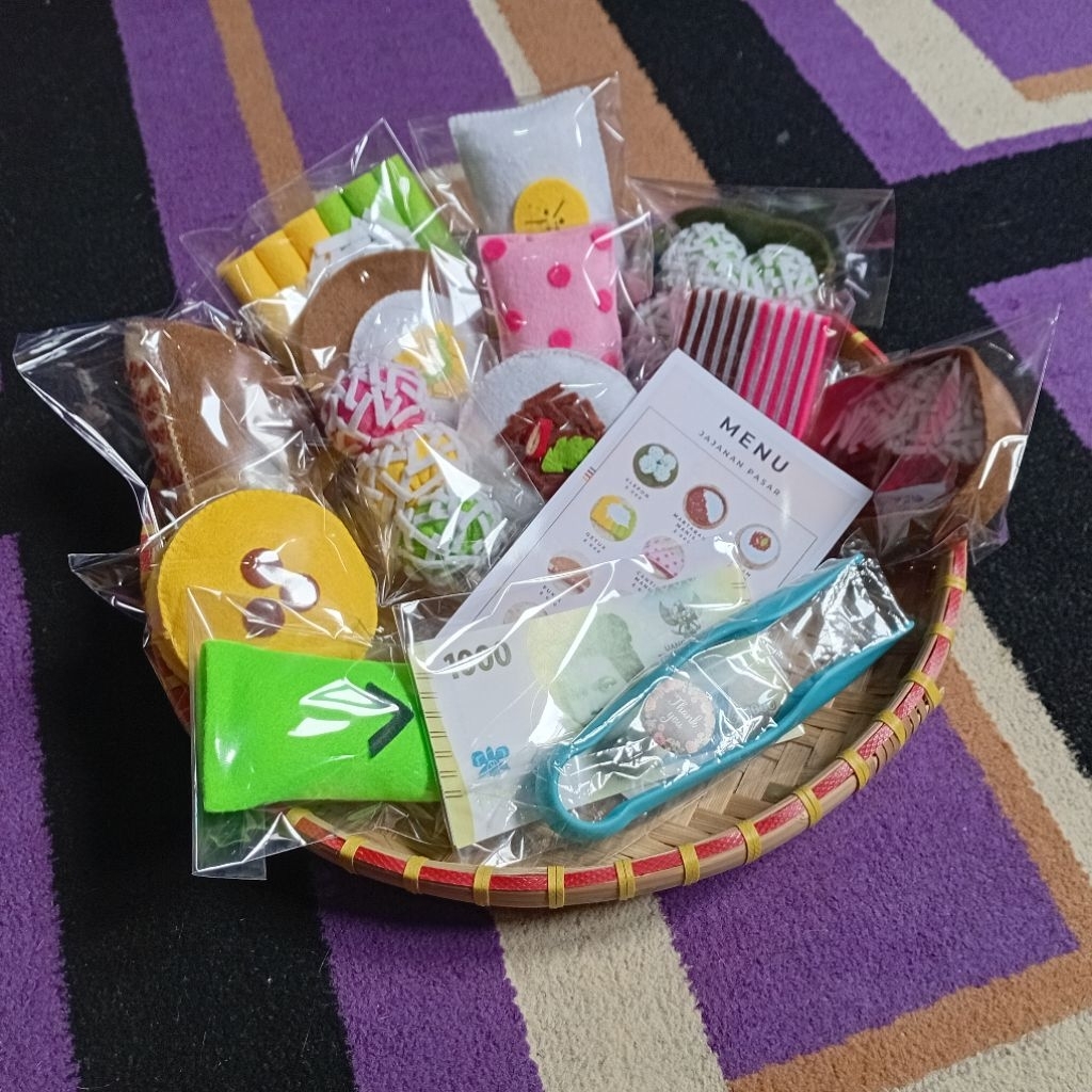 MAINAN EDUKASI JAJANAN PASAR DARI KAIN FLANEL