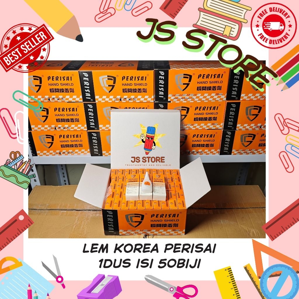 (50Biji) JSSTORE GROSIR 1 Dus Lem Korea Serbaguna PERISAI / Lem Epotec Perisai / Lem Setan Perisai /