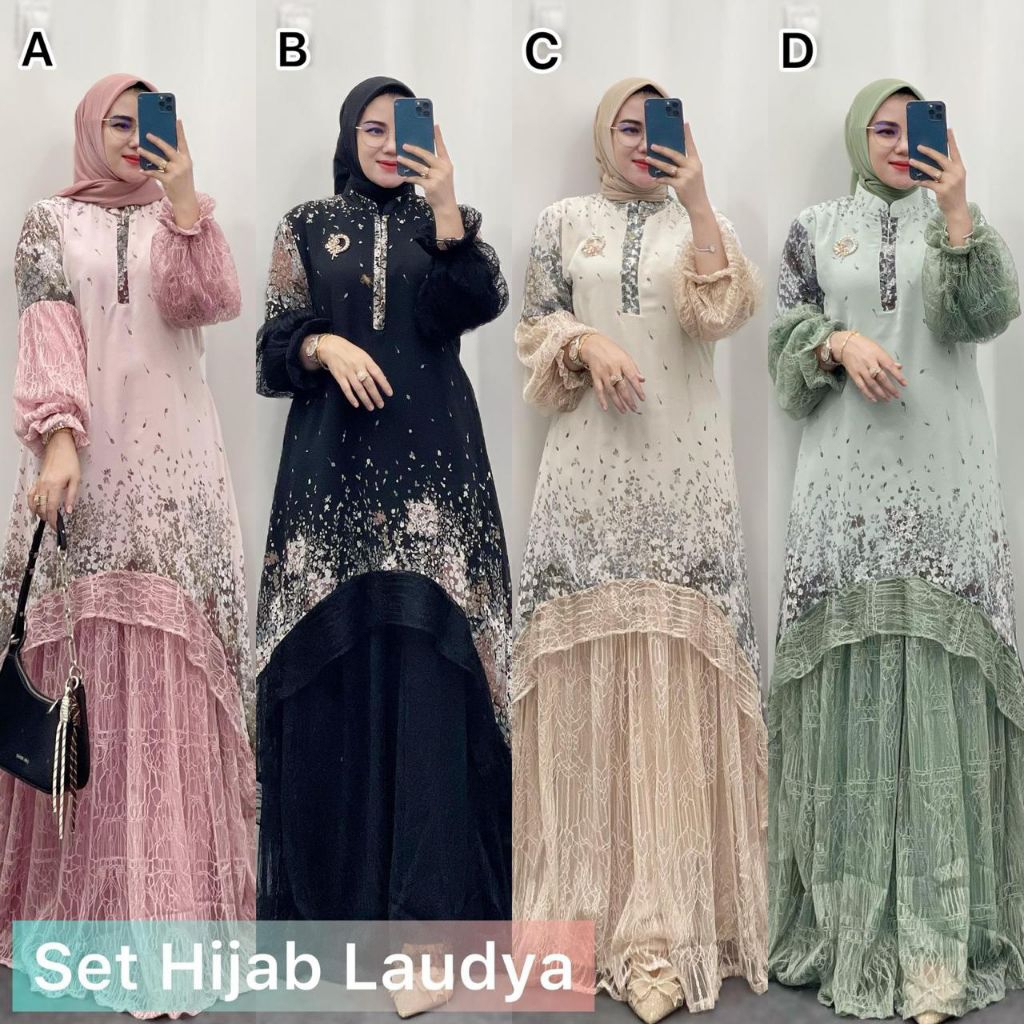 Rifany set hijab 7,set hijab laudya,gamis ninor,armany luxe,Binor dress 2