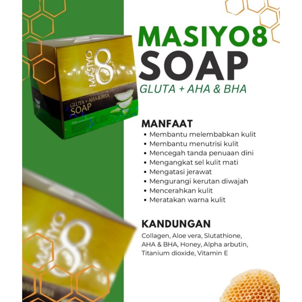 MASIYO8 Sabun Pencerah Kulit 50gr AHA BHA