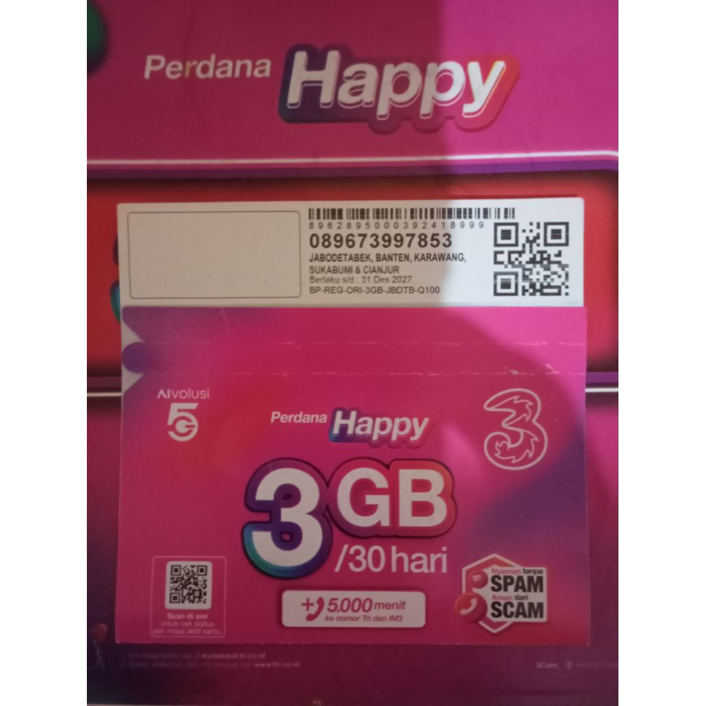 Perdana Tri Kuota 3 GB