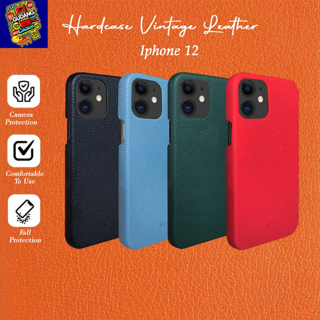 [CUCI GUDANG] Iphone 12 Hardcase SVL Vintage Leather Case Casing Kulit