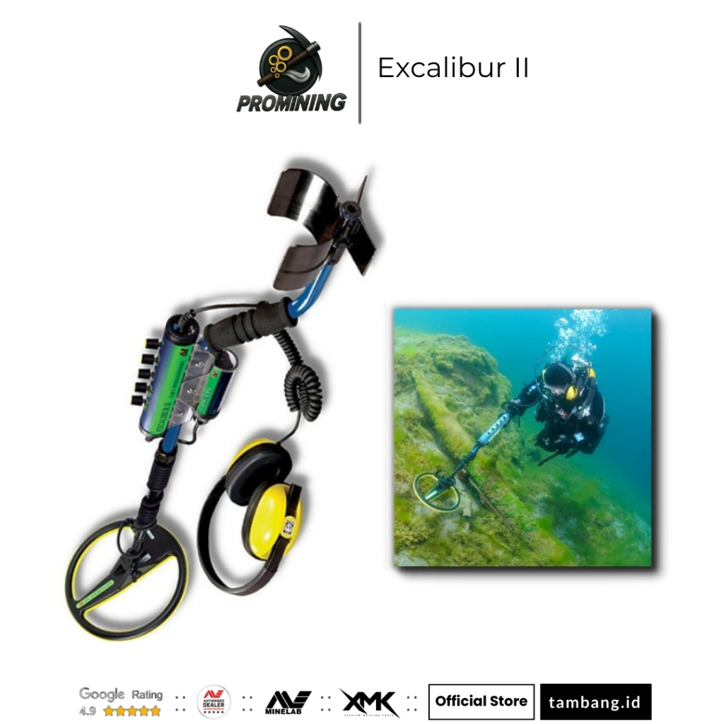 Minelab Excalibur II Metal Detektor dan Waterproof