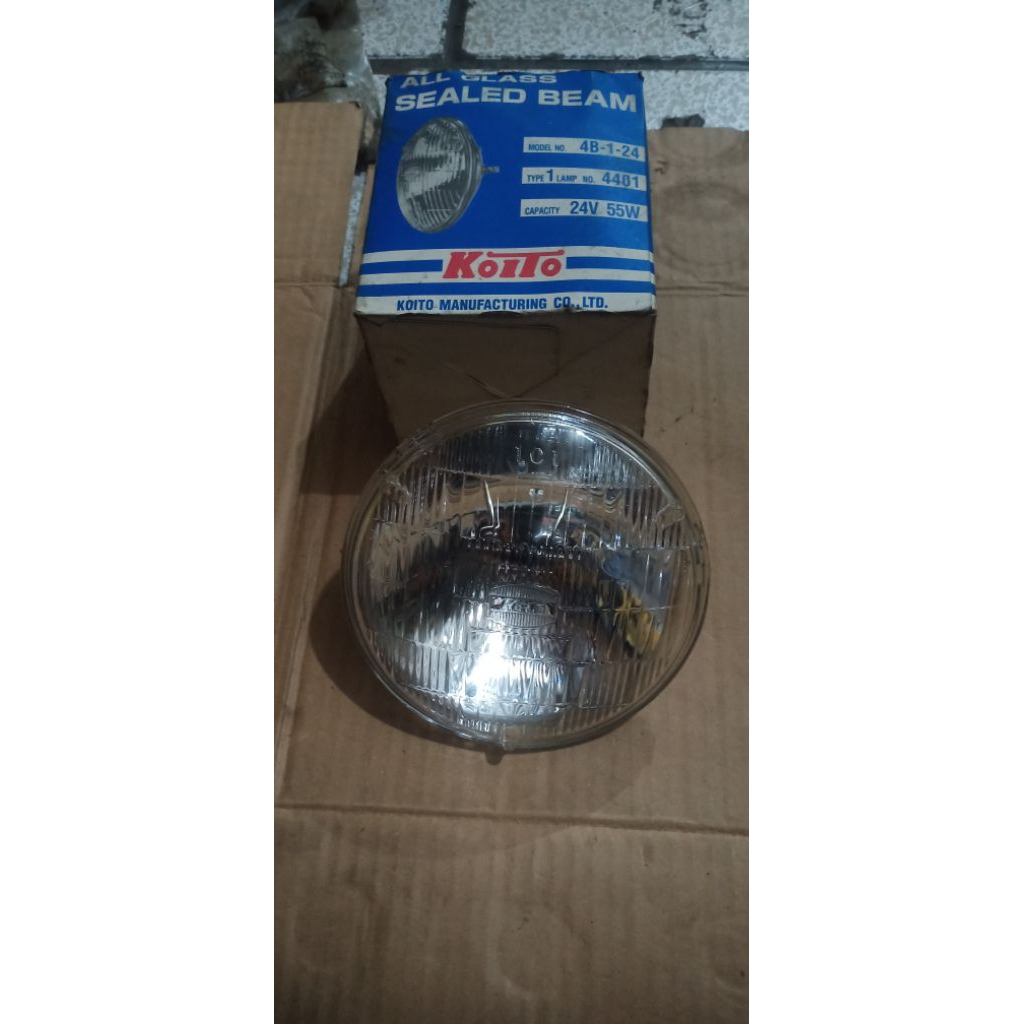 Lampu Depan Sealed Beam Bulat PS100 / PS120 / FE 111 ( 24V ) ( Koito Orginal )
