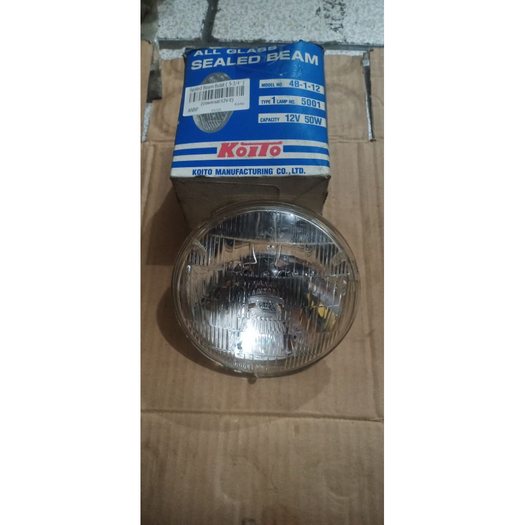 Lampu Depan Sealed Beam Universal  12V Bulat 5-3/4 Inchi kaki 2 ( Koito Orginal )