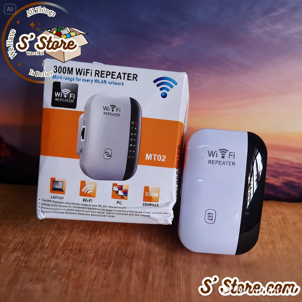 WiFi Repeater Extender WiFi 300Mbps Amplifier Mini Repeater Jangkauan Ekstensi Sinyal WiFi Preloved